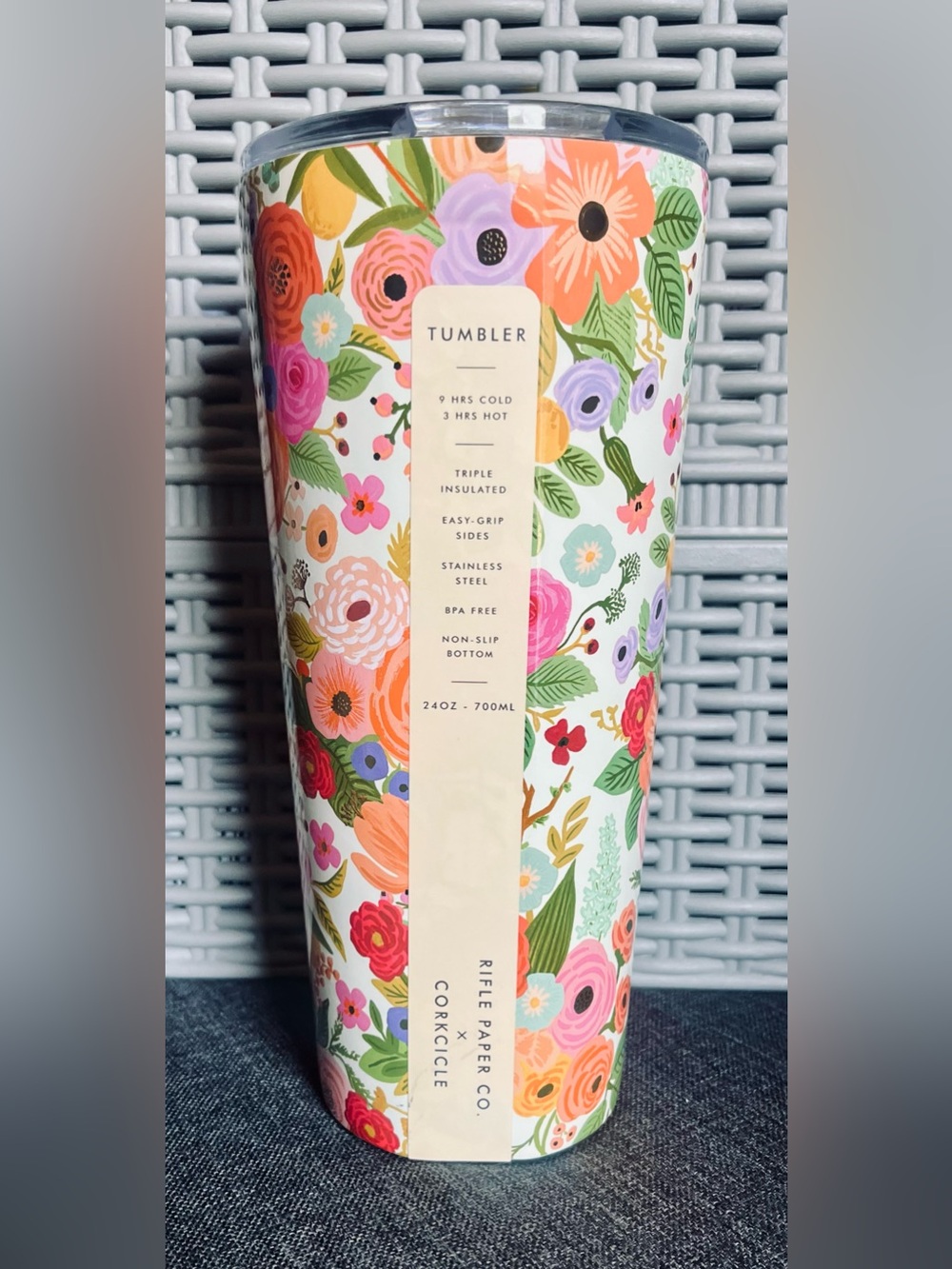 NWT CORKSICKLE X RIFLE PAPER CO. 24OZ TUMBLER! 5 ⭐️’S! SOLD OUT ONLINE & - Picture 9 of 14